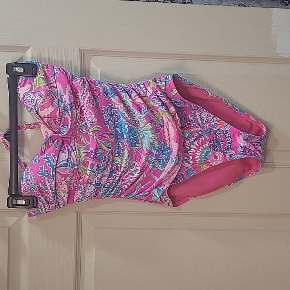 Lilly Pulitzer Flamenco one-piece bathingsuit- "Shell Me Something Good"